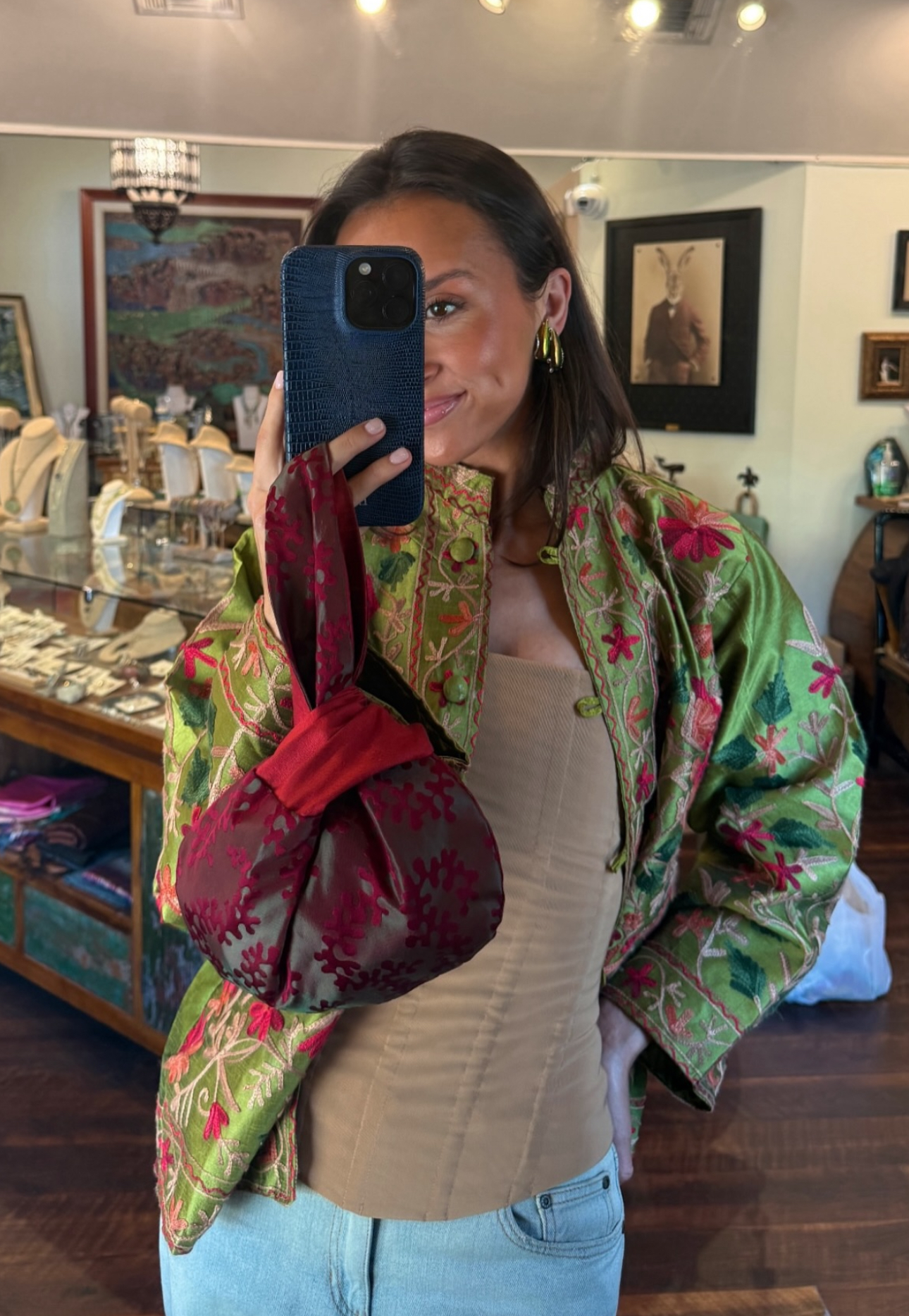 the gul jacket in parrot garden green