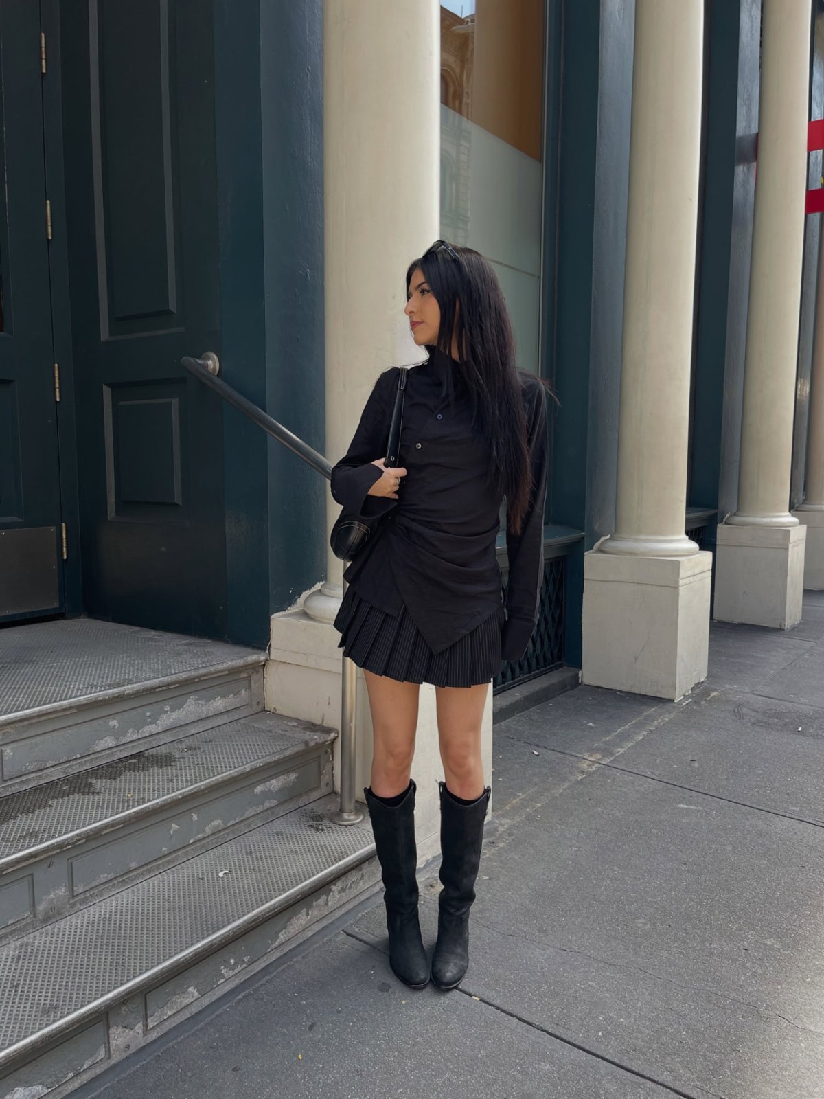 the confession 2.0 top in black linen, new york