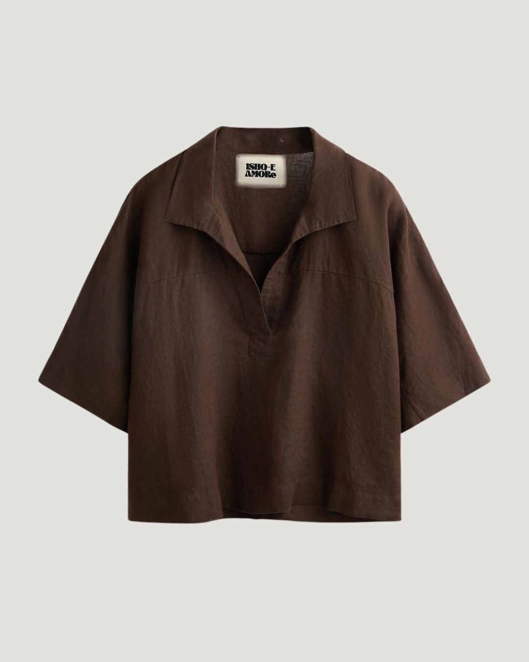 Brown shirt in linen ishq e amore 