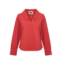 womens, Red long-sleeve shirt on a white background, ishq e amore 