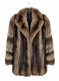 Brown fur coat on a hanger against a white background vintage fur coat 